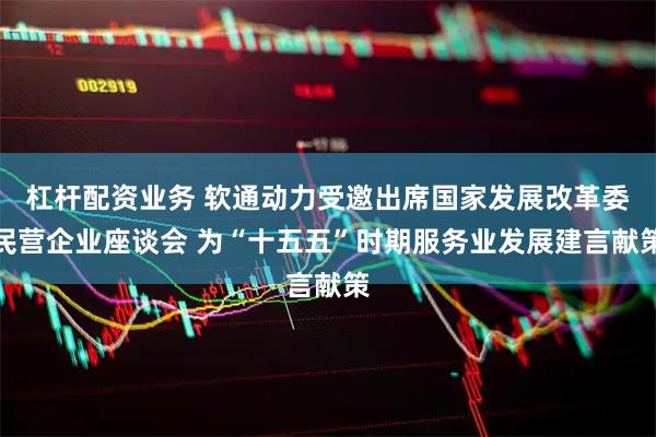 杠杆配资业务 软通动力受邀出席国家发展改革委民营企业座谈会 为“十五五”时期服务业发展建言献策